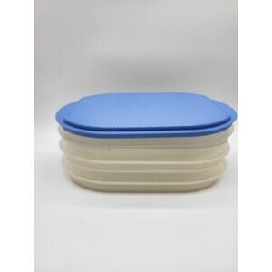 Tupperware Fridge Stackabes‎ Deli Keeper Meat Cheese Container Vintage Blue